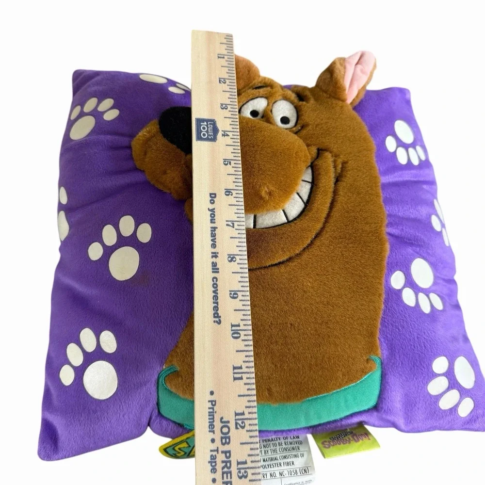 Vintage Scooby Doo 3D Embroidered Novelty Plush Throw Pillow Cartoon Network